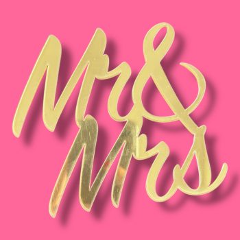 Топпер надпись"Mr Mrs" золото 12*10,5 см