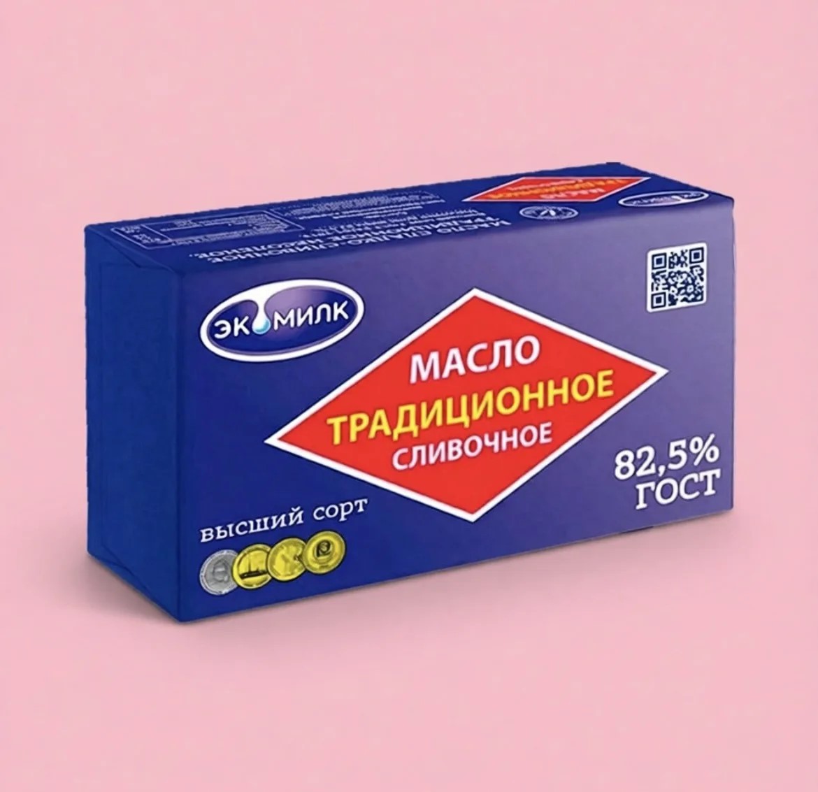 Масло сливочное «Экомилк» Традиционное 82,5%, 160гр